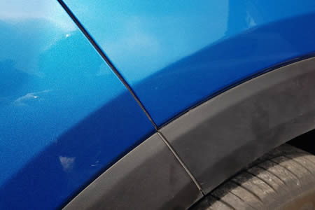 car wing dent removal example